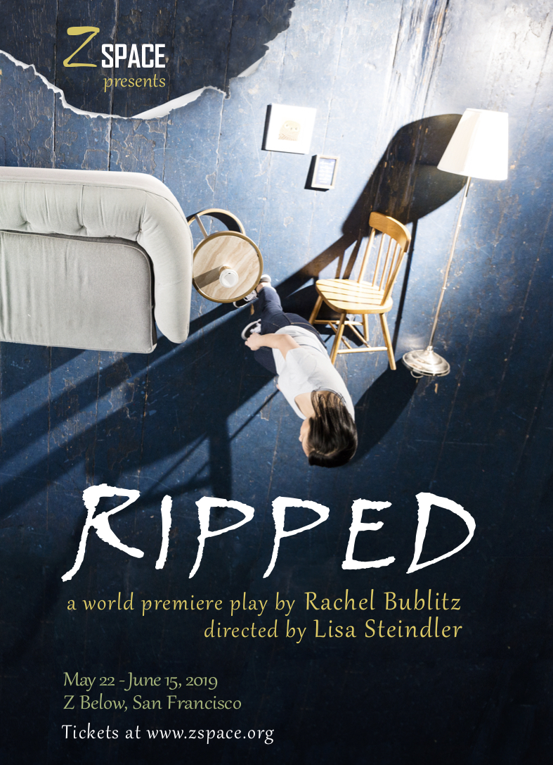 Postcard for world premiere of RIPPED at Z Space.