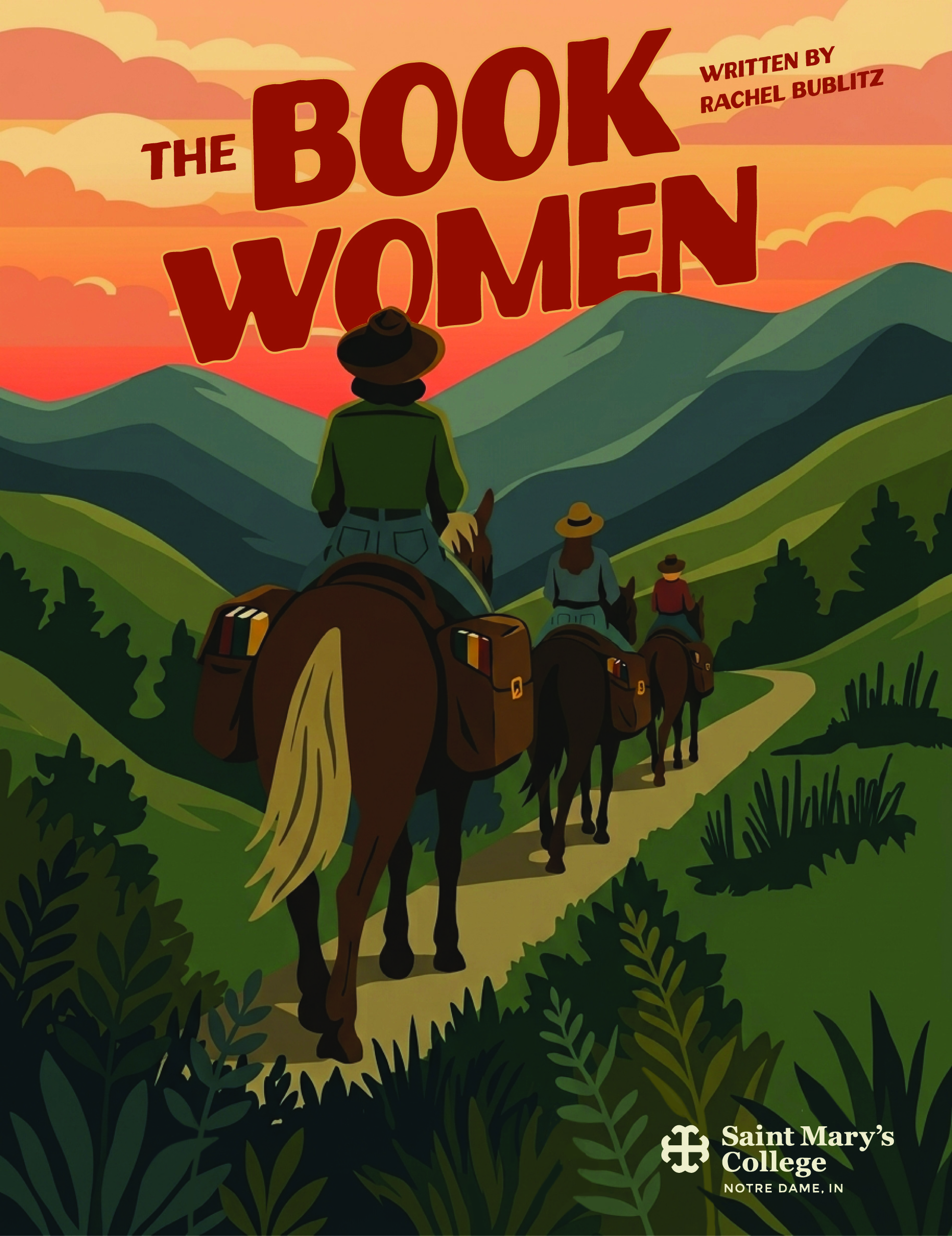 Postcard for St. Mary's College production of The Book Women