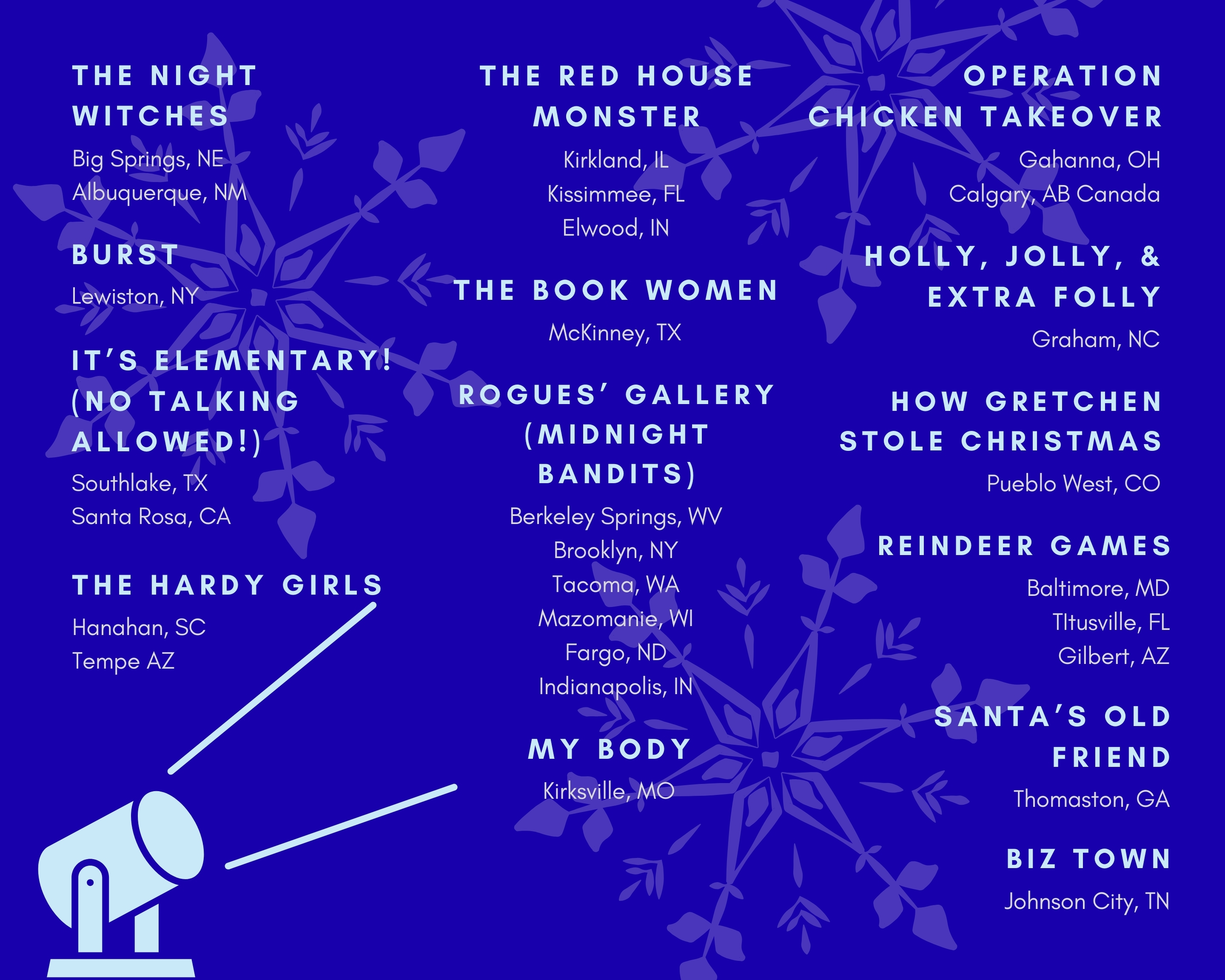 List of productions happening in the Winter of 2025 and 2026